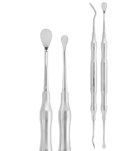 QRAS2H181 Açılı Oval/Oval Periost Elevatörü 7,5Mm/4,5Mm 18,5Cm