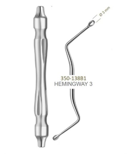 Queen  Z Açılı Kaşık Cerrahi Küret HEMINGWAY 2 2-5Mm 19Cm - Q350-136B1