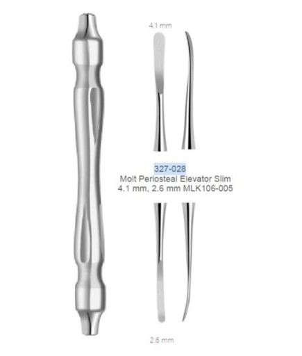 Queen  Doğrusal Oval-Oval Periost Elevatörü Molt 2-6Mm-4-1Mm 18Cm - Q327-028B1
