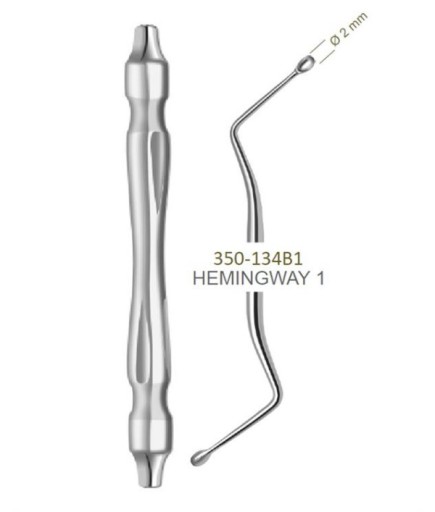 Queen  Z Açılı Kaşık Cerrahi Küret HEMINGWAY 1 2Mm 19Cm - Q350-134B1