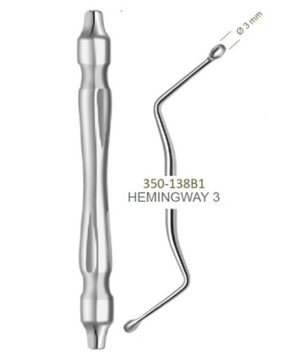 Queen  Z Açılı Kaşık Cerrahi Küret HEMINGWAY 3 3Mm 19Cm - Q350-138B1