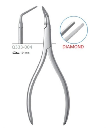 Queen  Açılı Çekim Preseli Ve Kök Pensi Dental Plier With Diamond 13Cm - Q333-004