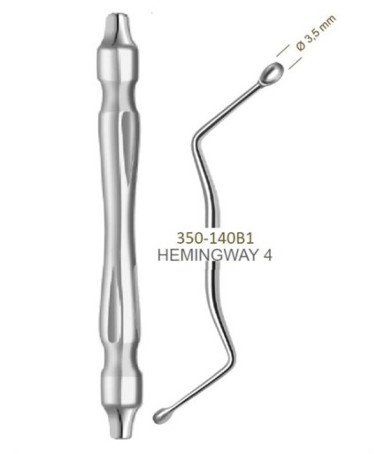 Queen  Z Açılı Kaşık Cerrahi Küret HEMINGWAY 4 3-5Mm 19Cm - Q350-140B1