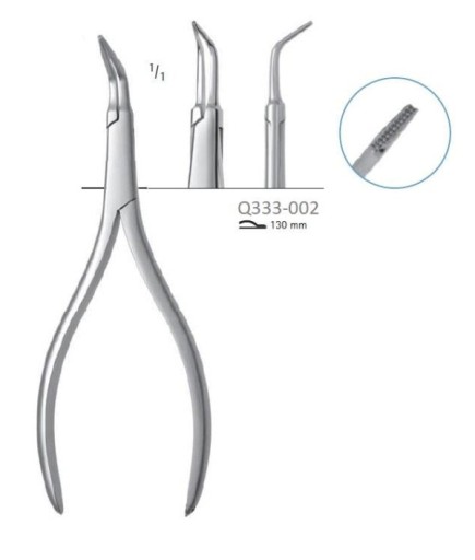 Queen  Açılı Çekim Preseli Ve Kök Pensi Dental Plier 13Cm - Q333-002