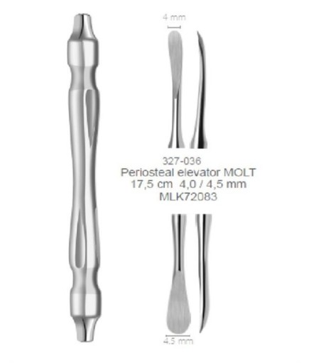 Queen  Doğrusal Oval-Oval Periost Elevatörü Molt 4 0Mm-4 5Mm 18Cm - Q327-036B1