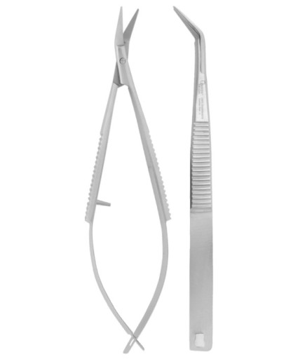 QMSCS006 Açılı Cerrahi Makas Vannas 11Cm