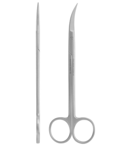 QSCS009 Eğri Cerrahi Makas Iris 15Cm