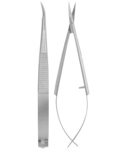 QMSCS002 Eğri Cerrahi Makas Castroviejo 11Cm