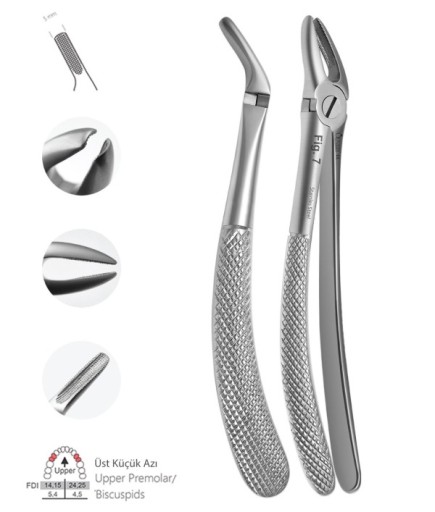 QEF054 Üst Premolar Davyesi Fig. 7 4,75Mm 16,3Cm