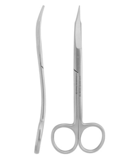 QSCS019 S Eğri Cerrahi Makas Goldmann-Fox 12,5Cm