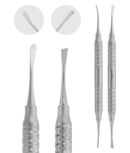 SRAS1H086 Doğrusal Oval/Keski Periost Elevatörü HOWARD 4Mm/3,5Mm 18Cm