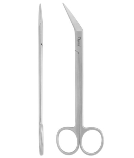 QSCS015 Açılı Cerrahi Makas Locklin 16Cm