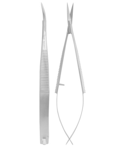 QMSCS019 Eğri Cerrahi Makas Castroviejo 13Cm