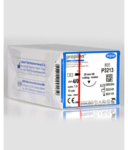 P3213 Propilen 4/0 20 3/8 Keskin (▼) 75Cm Polipropilen Emilemeyen Sütür 12 Ad./Pkt