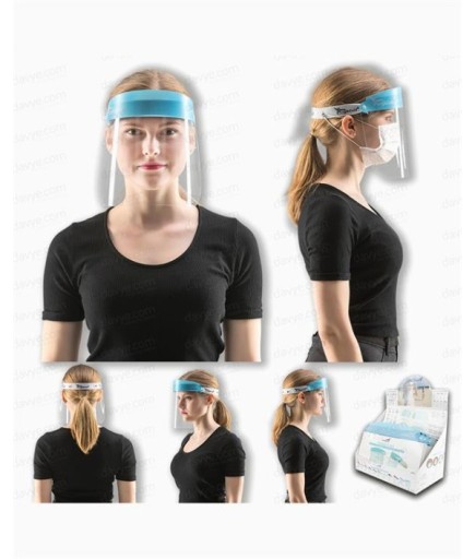 Buğu Yapmayan Mavi Yüz Siperliği Koruyucu Maske - Antifog Face Shield Splash Protection Blue 1 Ad./Pkt.
