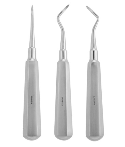 SET00016 Sağ-Sol-Düz Apekso Heidbrink Elevatör Seti Heidebrink 2,5Mm 15Cm 3 Parça/Pkt