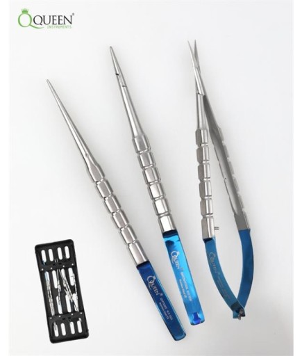 Queen TC Tungsten Carbide Cerrahi Set 3 Parça-Kaset- QMSS001