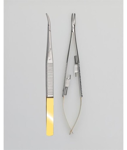 Savana TC Tungsten Carbide Eğri Mikro Portegü Castroviejo 14Cm - SMICNHTC002