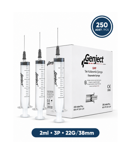 Genject  Kilitsiz (Luer Slip) Enjektör Ve İğneler 22G (0-72Mm-) 38Mm 250- 152MML008