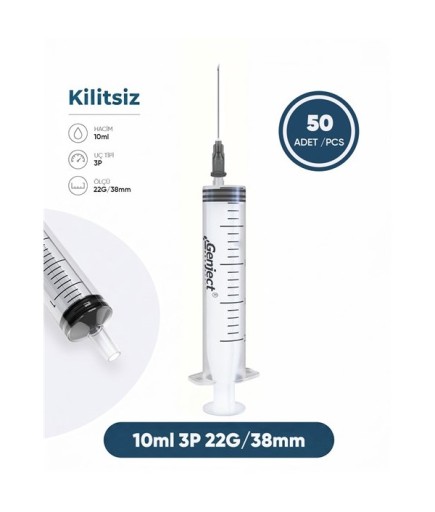 Genject  Kilitsiz (Luer Slip) Enjektör Ve İğneler 22G (0-72Mm-) 38Mm 250- 152MML034