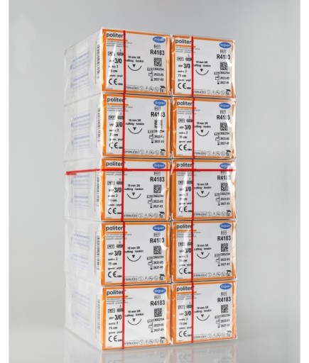 R4183 Politer 3/0 18 3/8 Keskin (▼) 75Cm Polyester Emilemeyen Sütür 10 Kt./Set