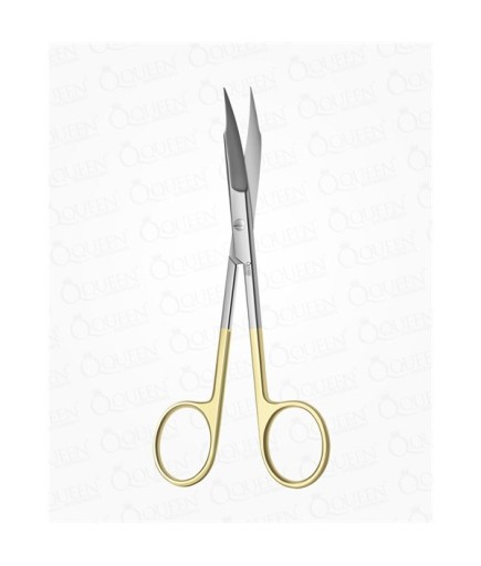 Queen TC,Tungsten Carbide Eğri Cerrahi Makas Goldmann-Fox 13Cm, 1 Ad./Pkt - Q315-030