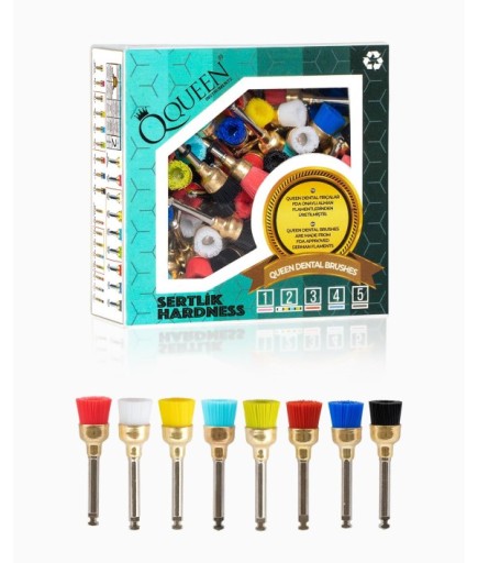 Q-MIX4-7MM Polisaj Fırçası, Çanaklı Tip, Karısık 8 Renk, 5 Sertlikte , 7Mm.