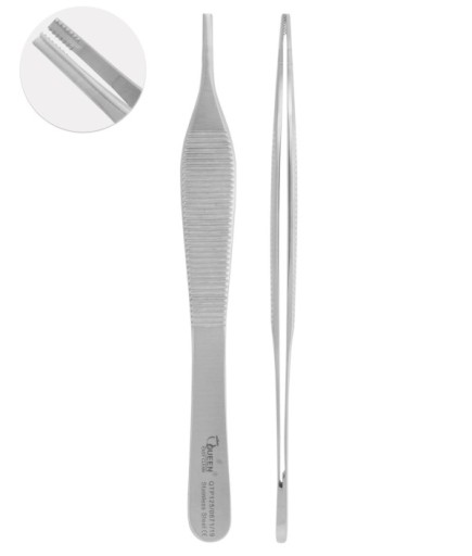 QTP125 Düz Atravmatik Penset Adson-Brown 12Cm