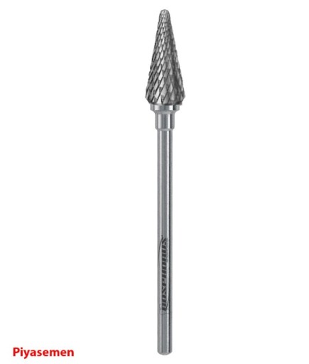 HBCC257RMX Piyesemen Tungsten Karbit Yuvarlak Bitim Konik, Laboratuvar Frez