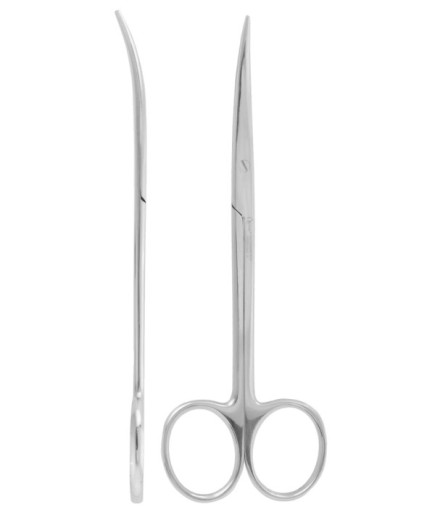 QSCS046 Eğri Cerrahi Makas Metzenbaum 14,5Cm