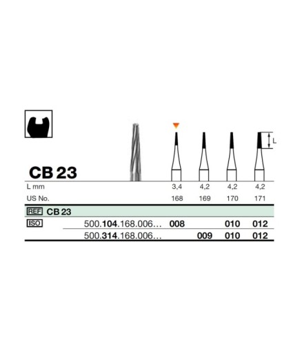 HBCB23 Piyesemen Tungsten Karbit Düz Bitim Konik, Laboratuvar Frez