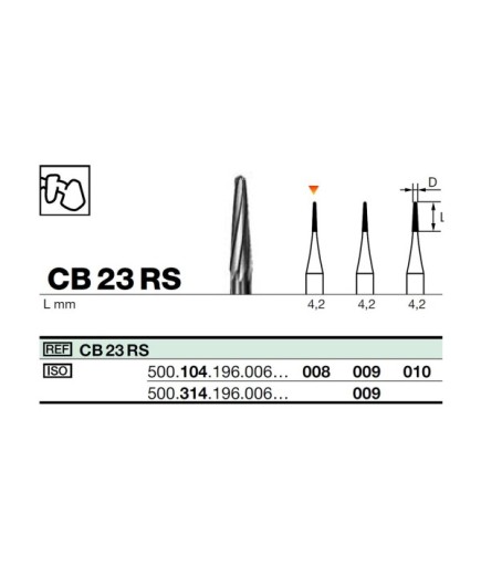 HBCB23RS Piyesemen Tungsten Karbit Yuvarlak Bitim Konik, Laboratuvar Frez