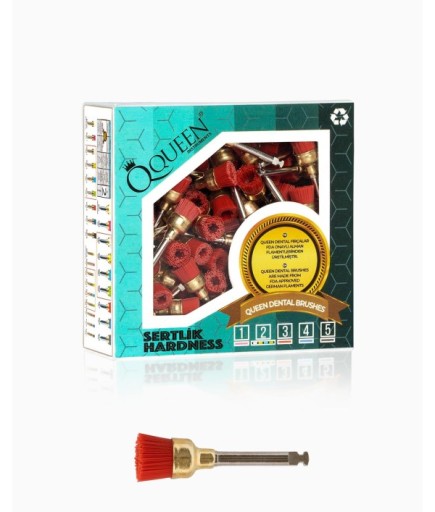 Q-RED-7MM Kırmızı Orta Sertlik (Sertlik:3) Polisaj Fırçası 7Mm.