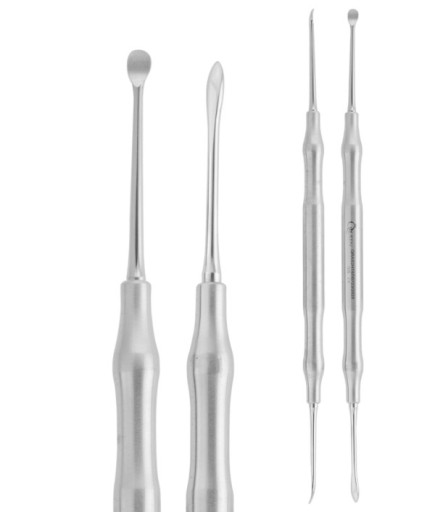 QRAS2H157 Doğrusal Oval/Sivri Periost Elevatörü HOURIGAN 4Mm/3Mm 18,5Cm