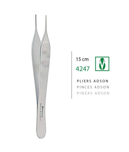 4247 Dişli Penset Adson 15Cm