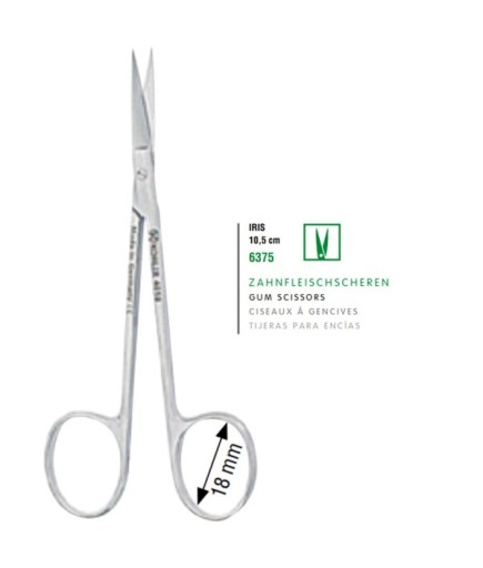 6375 Düz Cerrahi Makas Iris 10,5Cm