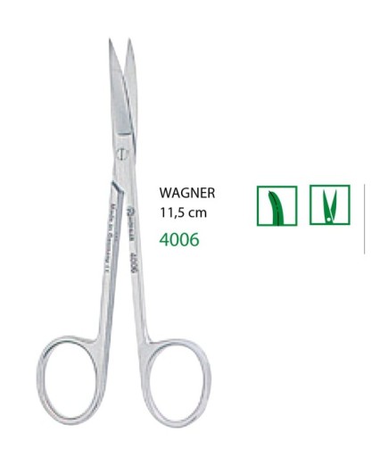 4006 Eğri Cerrahi Makas Wagner 11,5Cm