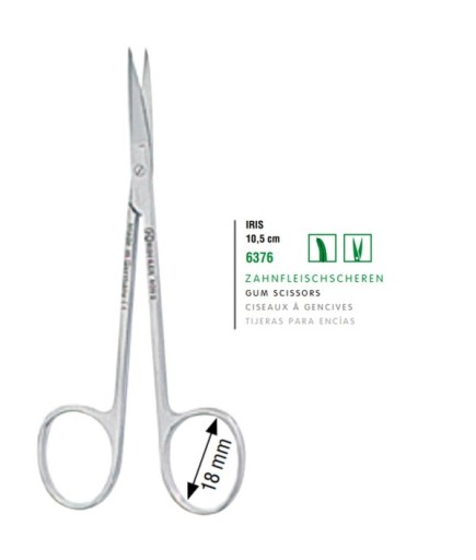 6376 Eğri Cerrahi Makas Iris 10,5Cm