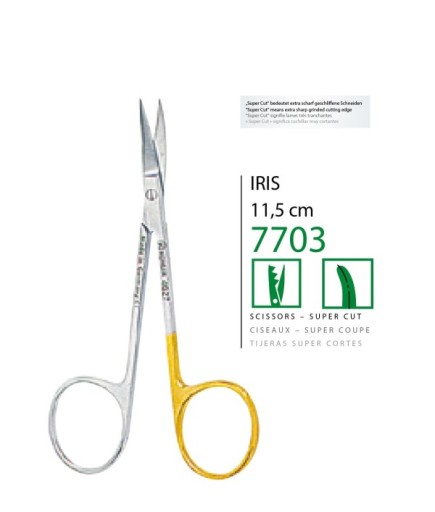 7703 Düz Cerrahi Makas Iris 11,5Cm