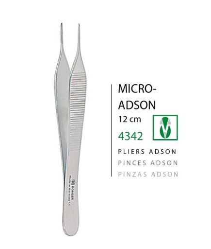 4342 Dişli Penset Micro-Adson 12Cm
