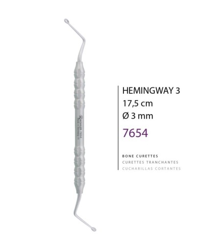 7654 Z Açılı, Kaşık Cerrahi Küret HEMINGWAY Fig. 3