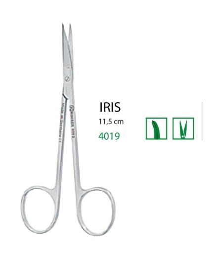 4019 Eğri Cerrahi Makas Iris 11,5Cm