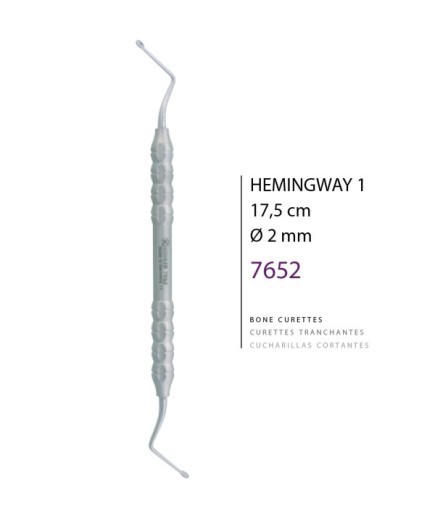 7652 Z Açılı, Kaşık Cerrahi Küret HEMINGWAY Fig. 1
