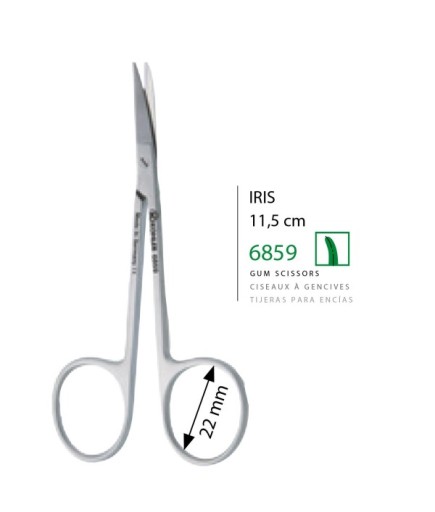 6859 Eğri Cerrahi Makas Iris 11,5Cm