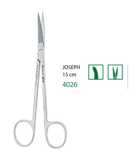 4026 Eğri Cerrahi Makas Joseph 15Cm