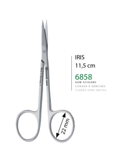 6858 Düz Cerrahi Makas Iris 11,5Cm