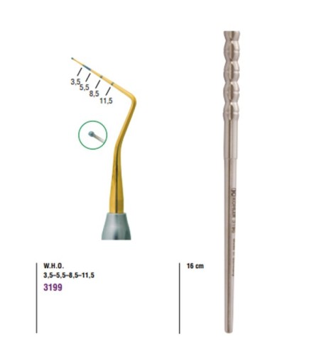 3199 Periodontal Sond Fig.Who 15,5Cm