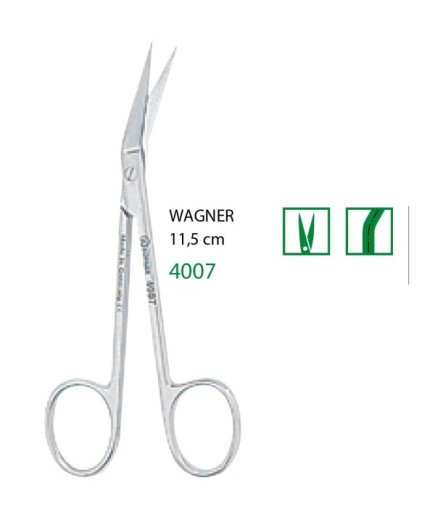 4007 Açılı Cerrahi Makas Wagner 11,5Cm