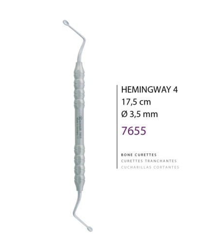 7655 Z Açılı, Kaşık Cerrahi Küret HEMINGWAY Fig. 4