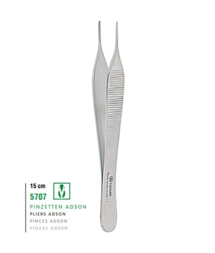 5707 Dişli Penset Adson 15Cm